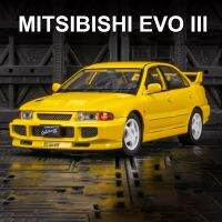 1:32แบบ Inisial D Mitsubishi Lancer Evolution EVO Diecast &amp; Mainan Kendaraan Logam Campuran Mobil Peredam Kejut Suara Ringan Kolesi