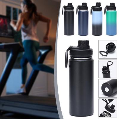 600ml Vacuum Sports Water Bottle Stainless Steel Double-Layer Insulation And Leak-Proof Handle Thermal Cup With Lid Spout C3V5