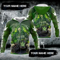 Skull Green Leaf Reggae Trippy Tattoo Psychedelic Tracksuit 3DPrint Harajuku Streetwear Casual Vintage Jacket Hoodies NM16