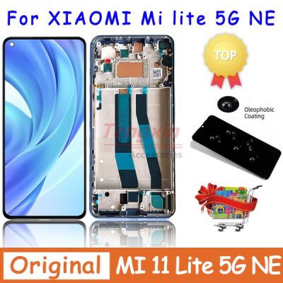 6.55" ของแท้ 100% AMOLED สําหรับ Xiaomi Mi 11 Lite 5G NE LCD 2109119Dg 2107119Dc 2109119จอแสดงผลดิจิทัลดิจิทัล หน้าจอสัมผัส