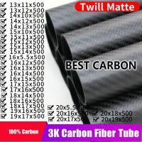 Free shiping OD13 14 15 16 17 18 19 20mm with 500mm length High Quality Twill Matte 3K Carbon Fiber Fabric Wound Tube CFK TUBE