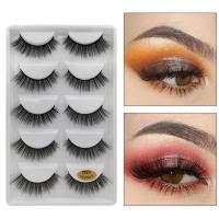 5คู่/เซ็ต3D ปลอม Mink Eye Lashes การยืดตัว Multi Layer Bushy ขนตาปลอมเครื่องสำอางค์สำหรับผู้หญิง