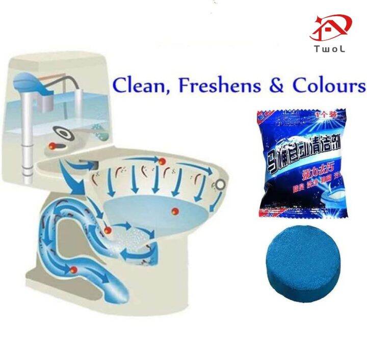 TwoL Automatic Bleach Toilet Bowl Cleaner Stain Remover Table Flush