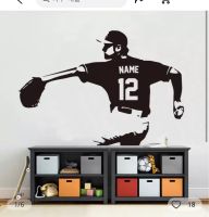 ☢ Personalized Custom Baseball Player Pitcher Wall Decal - Choose Your Name Numbers Custom Player Jerseys Vinyl Decal Sticker