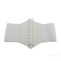 [Abbey] Fashion aux Leather Wide Waist Belt Waistband Corset Elastic Waspie