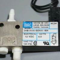 Mac 34B-AA-GDNA-1BA นิวเมติกโซลินอยด์วาล์ว DC 12V ความถี่สูง3ทาง