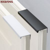 【LZ】▨  KK FING Aluminum Alloy Invisible Handles Black Kitchen Cabinets Pulls Furniture Wardrobe Door Knobs Black Cabinet Pulls