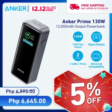 Anker Prime Power Bank 12000mah 130W USB-C Portable Charger 3-Ports Battery  Pack