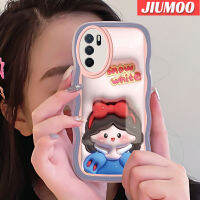 เคส JIUMOO สำหรับ OPPO เคส A54s A16 A16s ลายการ์ตูน3D สีขาวลายคลื่นขอบกันกระแทกแบบใสนิ่มเคสมือถือสร้างสรรค์เคสโปร่งใสลายกล้องถ่ายรูปซิลิกาเจลฝาครอบป้องกัน