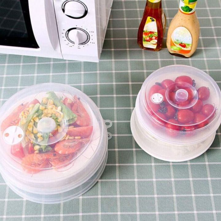 Microwave Plate Cover, Easy Grip Microwave Splatter Cover, Guard Lid with  Steam Vent, Transparent