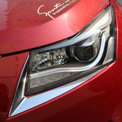A Little Change Chrome Headlight Trim Sticker Lamp Eyebrow Cover Decoration Strip Stickers for Chevrolet Cruze Sedan Hatchback