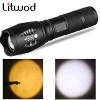 Yellow &amp; White 2 Colors XM-L2 U3 Led Flashlight Zoomable Waterproof Torch 3800 Lumens 18650 or AAA Battery for Camping Lantern Rechargeable  Flashligh