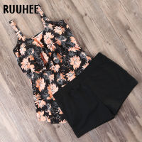 RUUHEE Plus Size Bikini Set Ruffle Swimsuit Women Vintage Swimwear Printed Tankini Bikini Bathing Suit Push Up Beachwear Biquini