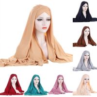 【YF】 Wear Directly Hijabs Hats Scarf Muslim Women One Piece Elastic Turban Shawls Shayla Ramadan Arab Convenient Headscarf Cap