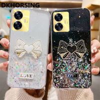 DKHORSING 2023เคสโทรศัพท์สำหรับ Realme C55 Realme C55NFC 10T 5G C33 C30 C30S C31 C35 C25Y C21Y C25 C21 C20 C11น่ารักผีเสื้อแววซิลิโคนปลอกอ่อน Realmec55 NFC ฝาครอบหลังโปร่งใสกันกระแทก REALME10T 5G