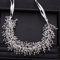 Trendy Handmade Wedding Hair Accessories Silver color Baroque Rhinestone Crystal Headband Bridal Tiara Woman Hair Band Jewelry