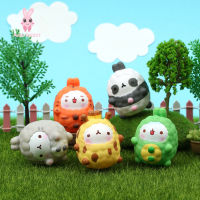 MOLANG Animal Pajama Set Figures Action Toys for Girls Cute Model Figurine Doll Birthday Gift Desktop Ornaments Collection