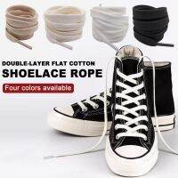 【LZ】❏☏卐  Flat Double Layer Shoe String poliéster Off White não Snagging algodão damasco não solto preto compacto alta qualidade