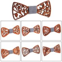 New design Cute Kids Boys Wood Bow Tie Children Butterfly Type Floral Bow ties Girl Boys Wooden Hollow Casual Bow ties Butterfly