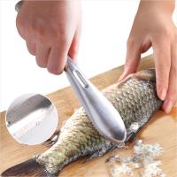 Fish Skin Brush Scraping Quick Remove Fish Scale Cleaning Peeler Scraper Kitchen Gadgets Stainless Steel