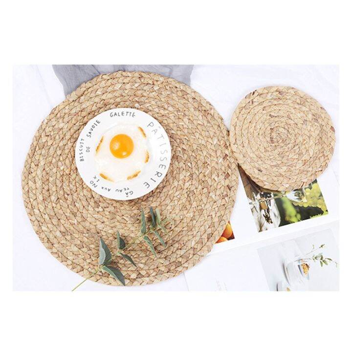 2pcs-natural-water-gourd-woven-placemat-round-woven-rattan-table-mat-water-gourd-placemat-tropical-wedding