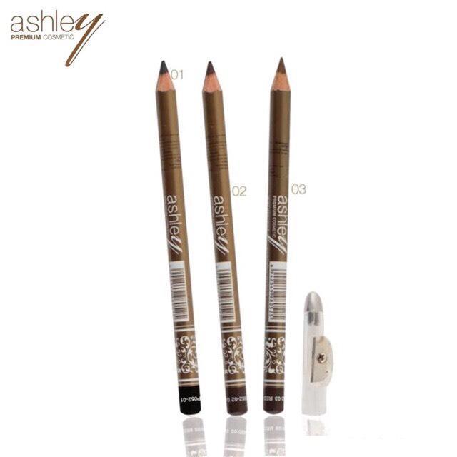 12แท่ง-ยกแพค-ap-052-ดินสอเขียนคิ้วแบบ-มีกบเหลา-ashley-premium-eyebrow-pencil-waterproof