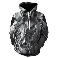 2023 style Hot Sale Sweatshirt Men  3D Hoodies Print Brown Horse Animal Pattern Pullover Unisex Casual Creative Oversized Hoodies，can be customization