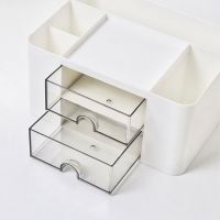 Creative Transparent Drawer Storage Box Desktop Cosmetics Organizer Student Pen Holder School Office Stationery Supplies