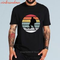 Vintage Style Ice Hockey Winter Sports Hockey Player T Shirt For Men Cotton Short Sleeve Distressed Style Vintage Ice Hocky Tops