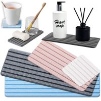 Water Absorbent Diatomite Coaster Countertop Absorbent Mat Kitchen/Bathroom Dry Organizer Tray for Home Decoration