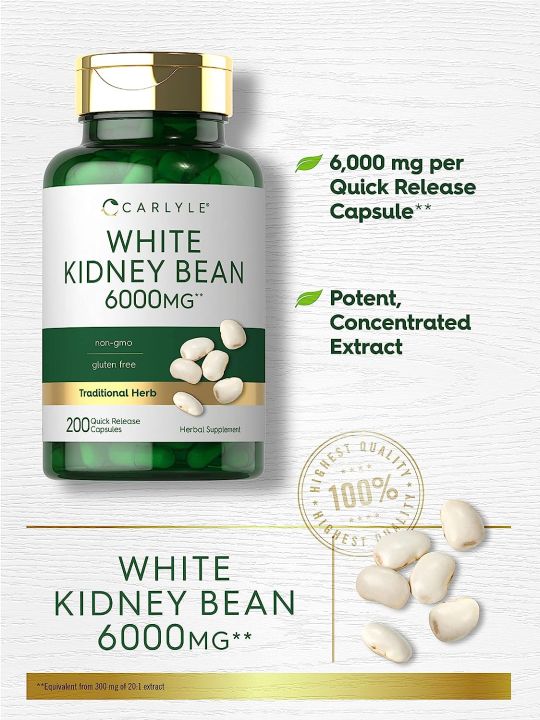 carlyle-white-kidney-bean-carb-blocker-6000mg-200-capsules
