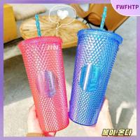 FWFHTP พร้อมหลอดดูด ขวดน้ำหลอด อุปกรณ์ปาร์ตี้ตุ๊กตาบาร์บี้ Barbiee Studded Tumbler ถ้วยบาร์บิสีชมพู Bling Bling ภาพยนตร์บาร์บี้ ถ้วยเครื่องดื่มแก้ว ฟิตเนสท่องเที่ยว