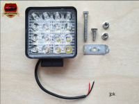 ไฟสปอร์ตไลท์ LED เหลี่ยมบาง 16 เม็ด ติดรถยนต์ (12V/24V) แสงสีขาว 42W ราคาดวงล่ะ 180 บาท