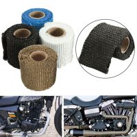 1M Roll Fiberglass Heat Shield Motorcycle Exhaust Thermal Tape Header Pipe Heat Wrap Tape Thermal Protection with Stainless Ties Adhesives Tape