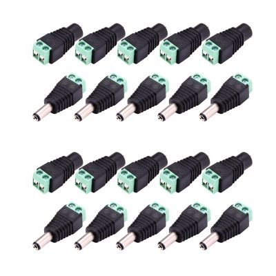 ✐✸✧ 10 pair (20pcs) Coax Cat5 To Bnc DC Power Male jack plug DC female Connector plug adapter Av BNC UTP for CCTV Camera Video Balun