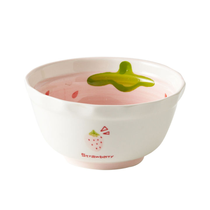 creative-kawaii-strawberry-childrens-bowl-cute-girl-heart-rice-bowl-beautiful-rice-bowl-ceramic-eating-bowl-cute-girl-princess