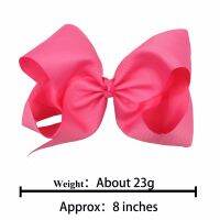 12Pcs 8" Grosgrain Ribbons Large Bows Metal Alligator Clip No Fraying No Slipping Pinwheel Bow Clips For Girls Teenager Kids