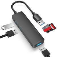 [HOT HAIXWLXKWW 589] 3พอร์ต USB 3.0 Hub ความเร็วสูง Type C เครื่องอ่านการ์ดแยกสำหรับ Multiport HUB