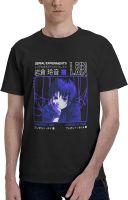 Serial Experiments Lain T-Shirt Mens Casual Comfrotable Light Weight Anime Crew Neck Fashion T-Shirts Black