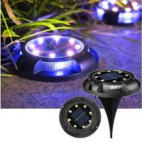 【LZ】◊  8   4 led solar enterrado lâmpada em-terra luz ao ar livre à prova d12 água 12leds multi cor luz solar para jardim quintal gramado caminho decoração