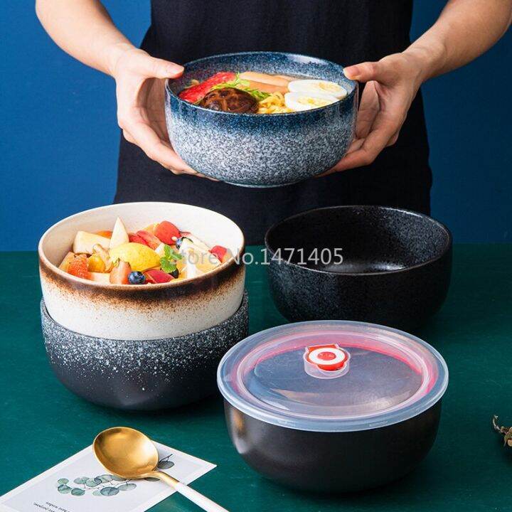 ชุดชามนักเรียนและตะเกียบสุดสร้างสรรค์ลาย-noodlebowl-พร้อมช้อนตัก-guanpai4ชามแบบรวมสำหรับใช้ในครัวเรือน