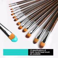 hazel shaped nylon paintbrush 13 individual package watercolor toner set paint acrylic brush art supplies for painting Single Drawing Painting Supplie