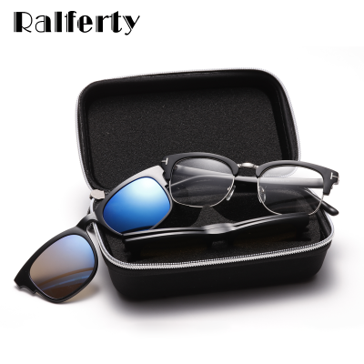 Ralferty Multi-Function Magnet Sunglasses Men Women UV400 Polarized Sun Glasses Clip 3 Lenses Clips On Glasses With Case