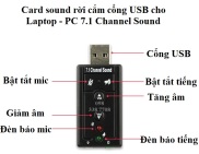 Card sound rời cắm cổng USB âm thanh SOUND 7.1 Cho Máy Tính Và Laptop bị