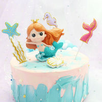 TM 1Pc แฟนตาซีและสวย Fairy Tale Mermaid Princess เรซิ่นเค้ก Topper สำหรับเทศกาลเด็กวันเกิดงานเลี้ยงสมรสตกแต่ง