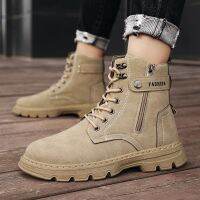 Men S Abkle Boots ฤดูใบไม้ร่วง/ฤดูหนาว High Top Martin Boots รองเท้าบูทหุ้มข้อแฟชั่น