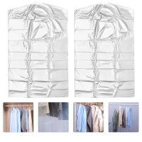 60 Pcs Garment Dry Cleaning Bag Clear Plastic Storage Bags Clothing Dust Covers Dress Wardrobe Dustproof Clothes Travel Wardrobe Organisers