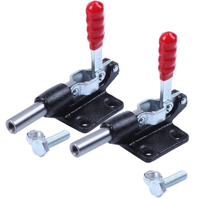 2Pcs Toggle Clamp 90 Degree Capacity 227Kg 500Lbs 32mm Plunger Stroke Push Pull Toggle Clamp Rod Arm Welding Machine