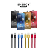 Energy premiumสายชาร์จ  ชาร์จไว ดีไซน์สายแบนไม่หัก ไม่พันกัน   Charge &amp; Sync cable  ชาร์จ และ ซิ้งค์ข้อมูล