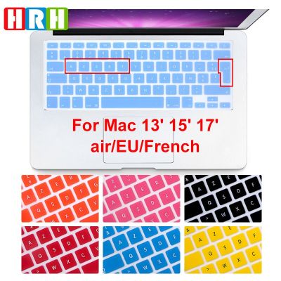 HRH AZERTY Soft French Silicone Keyboard Cover for Macbook Air Pro 13 15" A1466 A1369 A1278 A1286 A1502 A1425 A1398 EU Version Keyboard Accessories